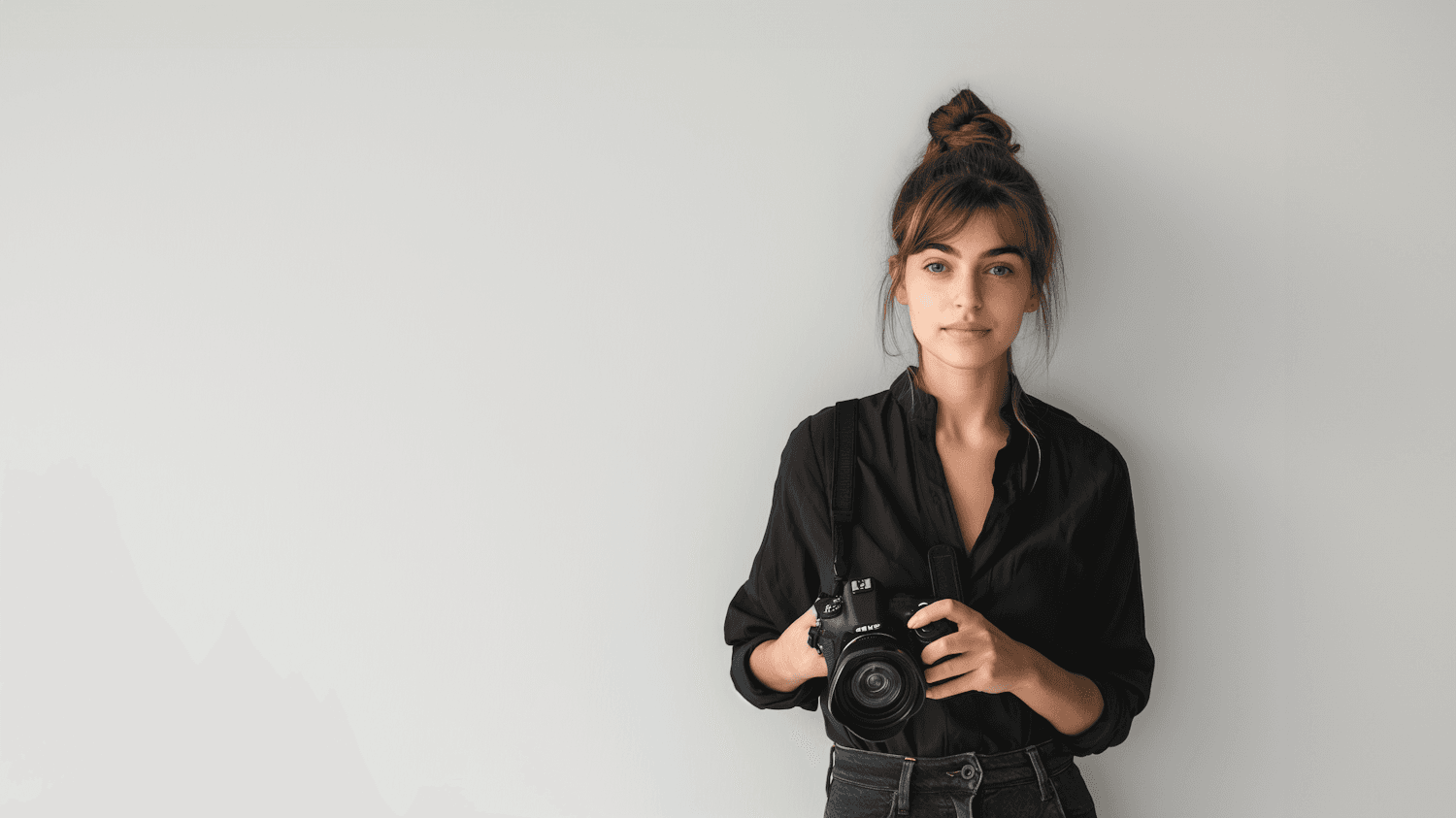 Maya Laurent holding her camera